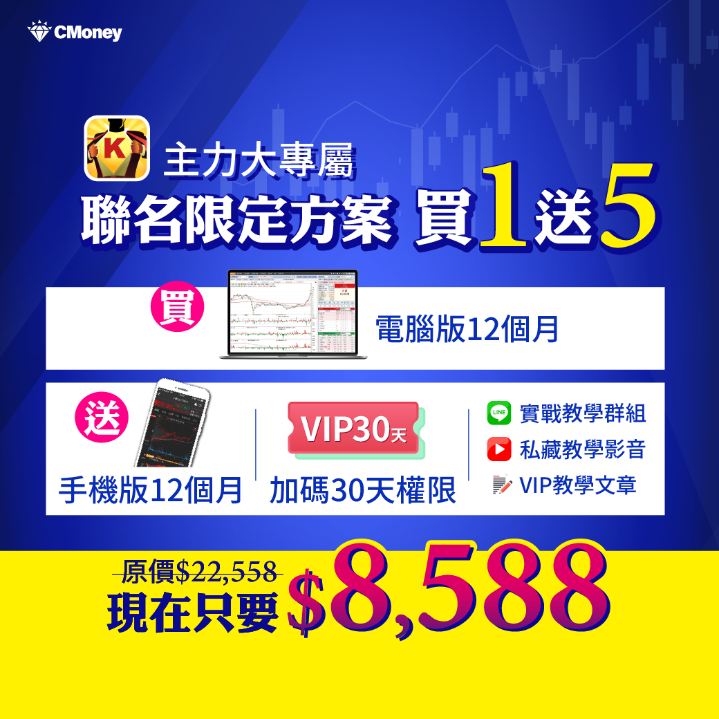 【主力大專屬】籌碼K線聯名限定方案！