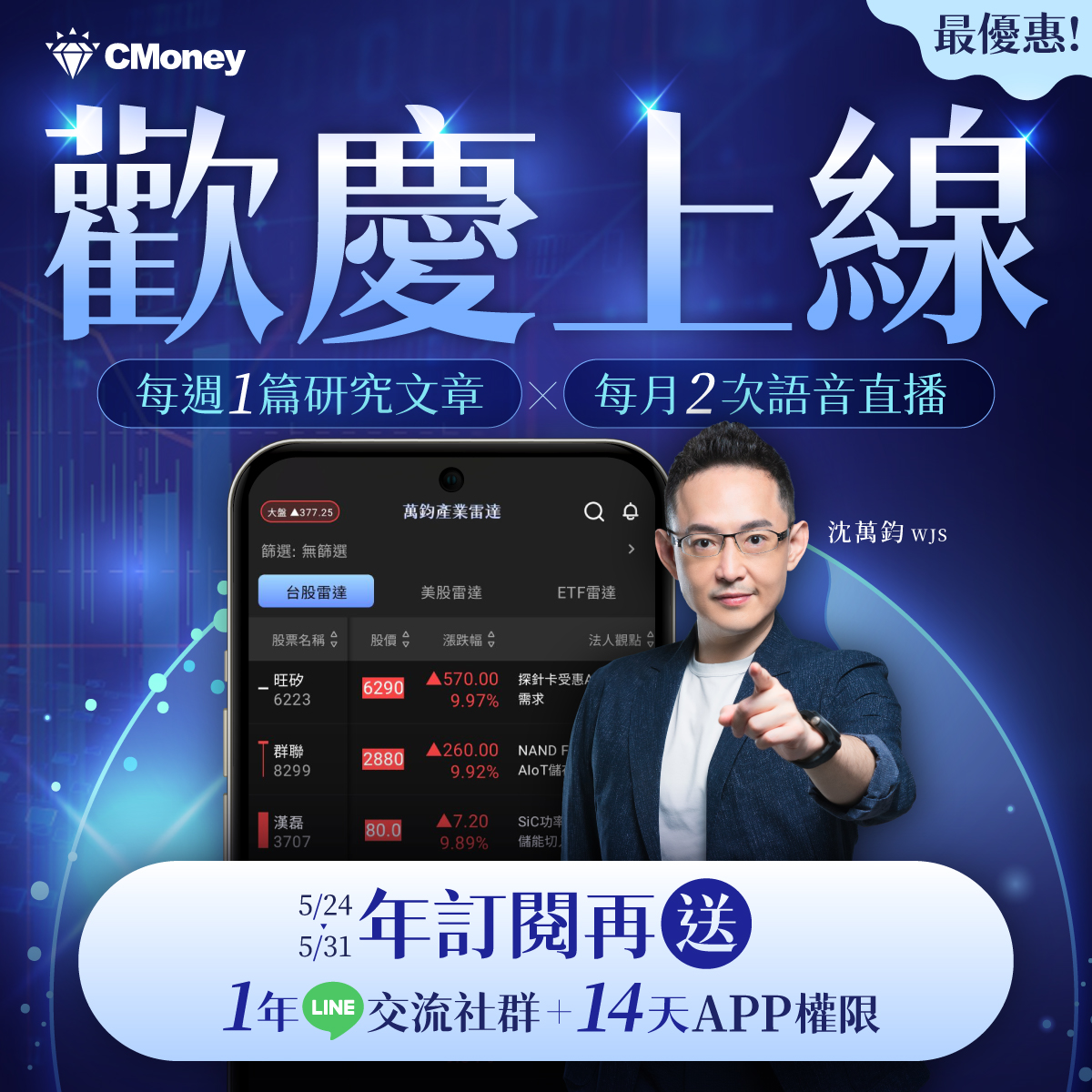 【沈萬鈞】萬鈞產業雷達 APP|從法人視野鎖定領漲產業🌐