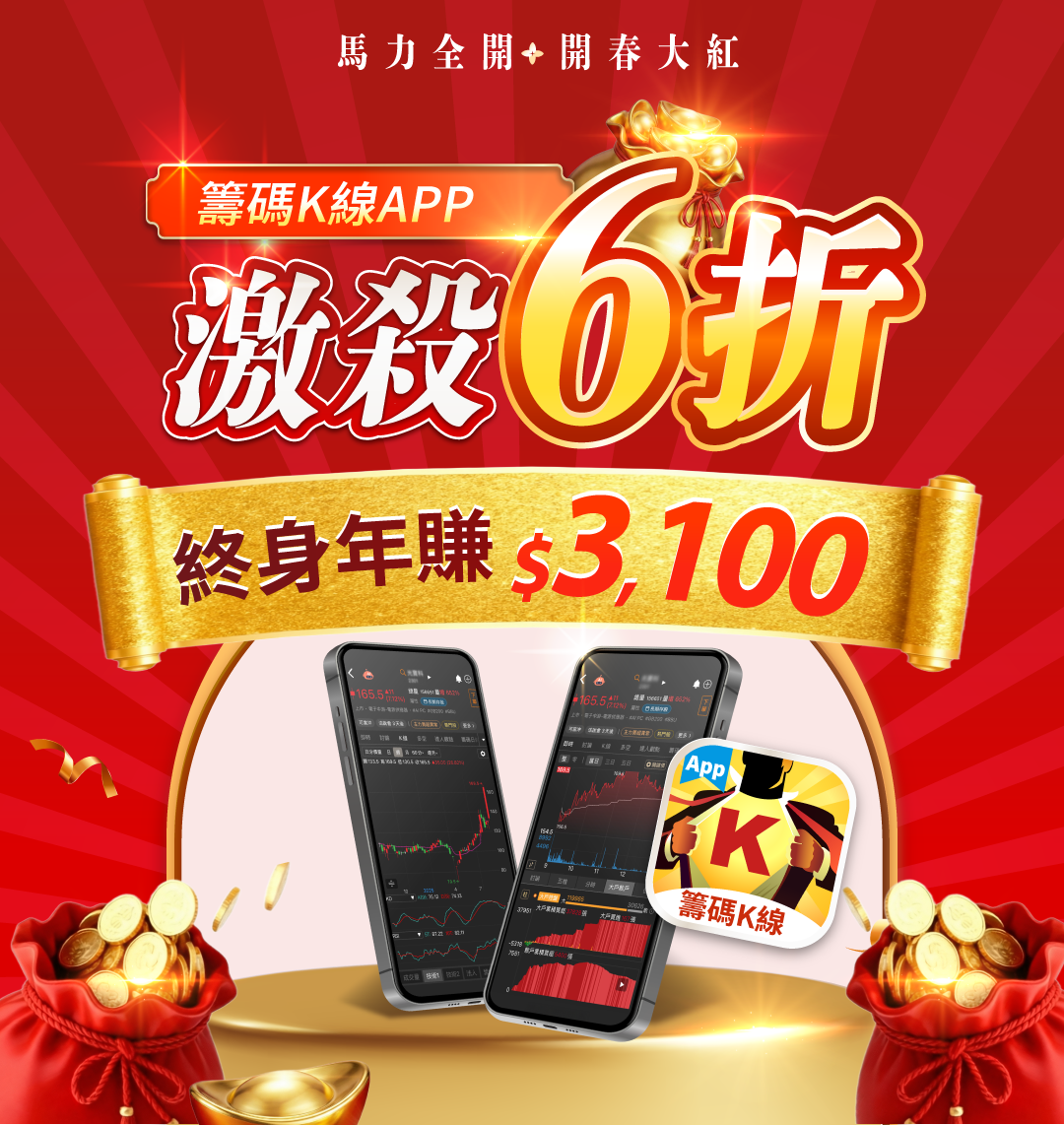 【金馬C財】籌碼K線APP特惠現省 $3,100🎁加碼抽「$8,888現金」！